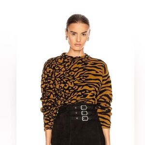 Proenza Schouler White Label Animal Jacquard Cropped Pullover S